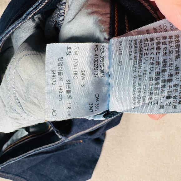 Levi Jean Women 24W Dark Wash Blue Denim 508 Bootcut Short Plus Size No Distress - Picture 8 of 11